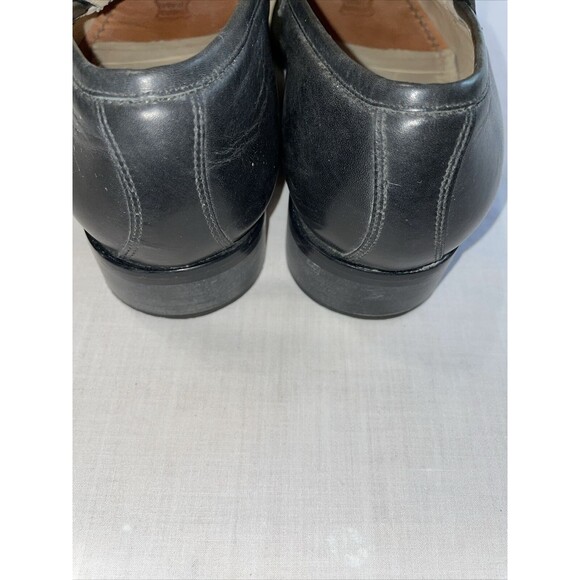 Billy Reid Penny Loafers Mens Size 8 M Black Leather Slip On Shoes Block Italy